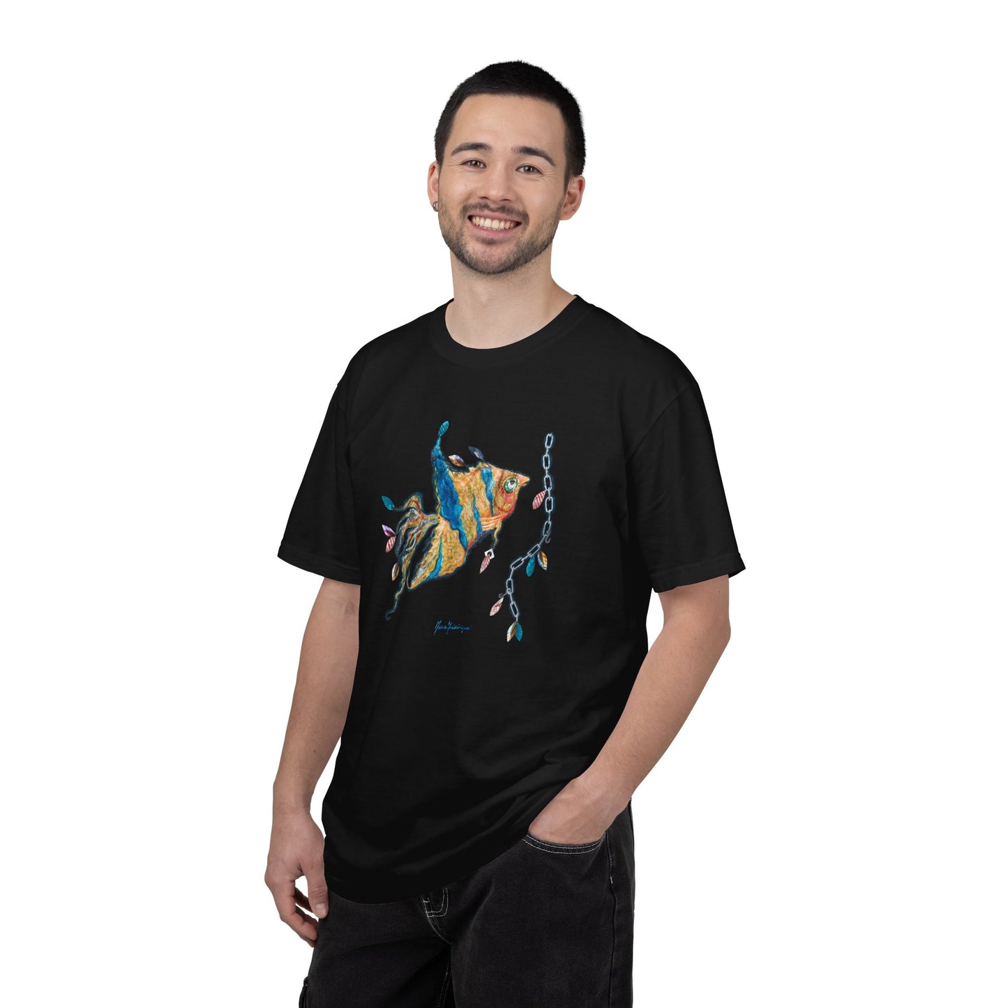 Angelfish Watercolor Tee — Artistic Tropical Fish T-Shirt by artist Marie Frederique