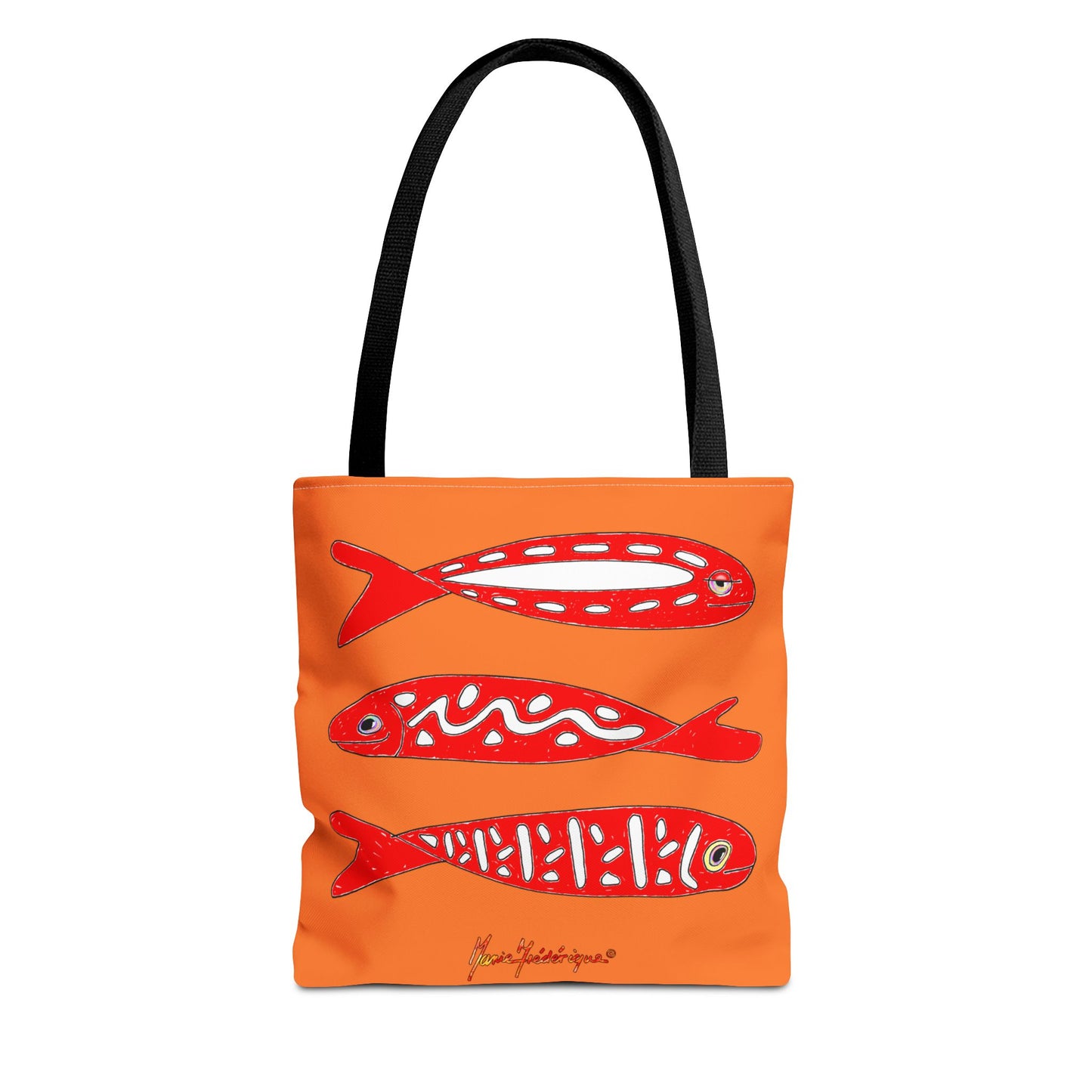 Fish Pattern, colorful Tote Bag by artist Marie Frederique