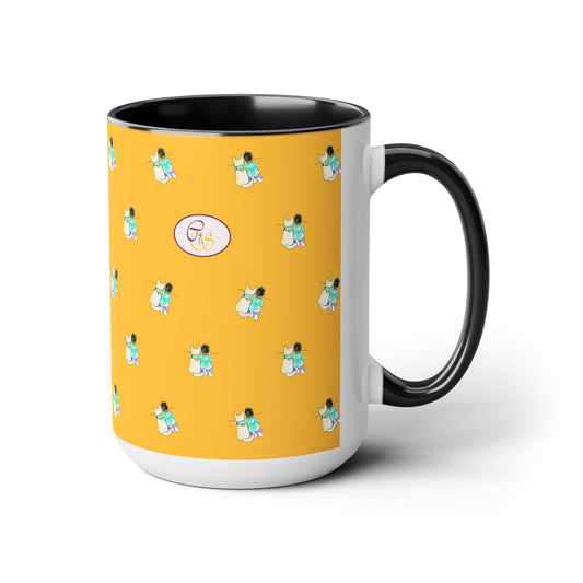 CTS Gold - Coffee Mug in 2 colors, Black or Red, 15oz by Artist Marie Frederique