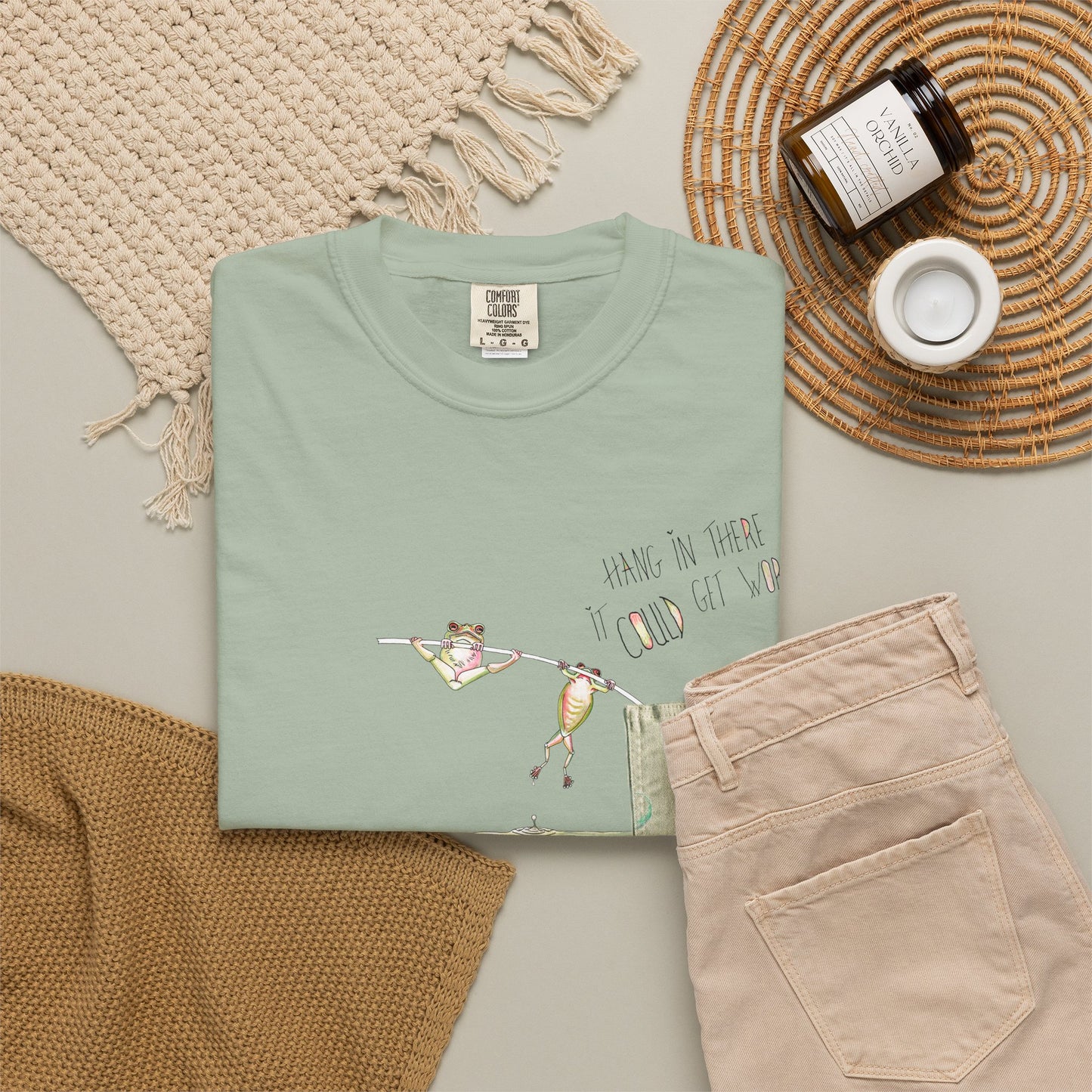 Fishing Graphic T-Shirt — Bass & Fisherman Illustration Tee by artist Marie Frederique