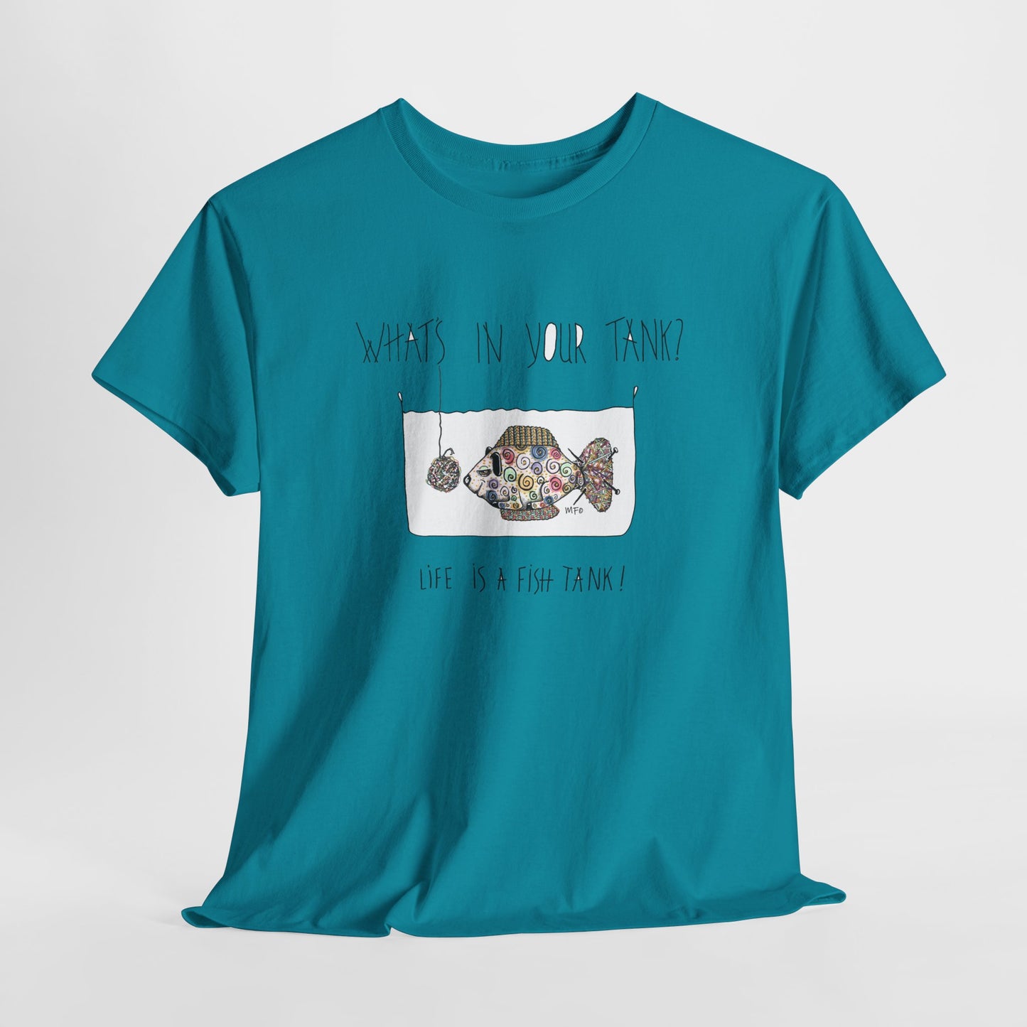 Fish Tank Collection, Sheep Fish Aquarium Unisex heavy cotton T-Shirt by artist Marie Frederique