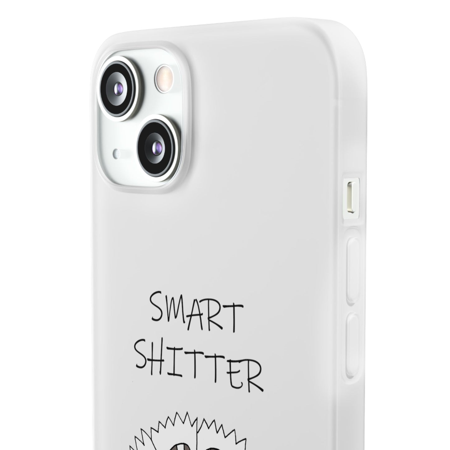 SMART SHITTER, with a Mandala Flower in black and white, Adult Humor phone case - Flexi Cases by artist Marie Frederique