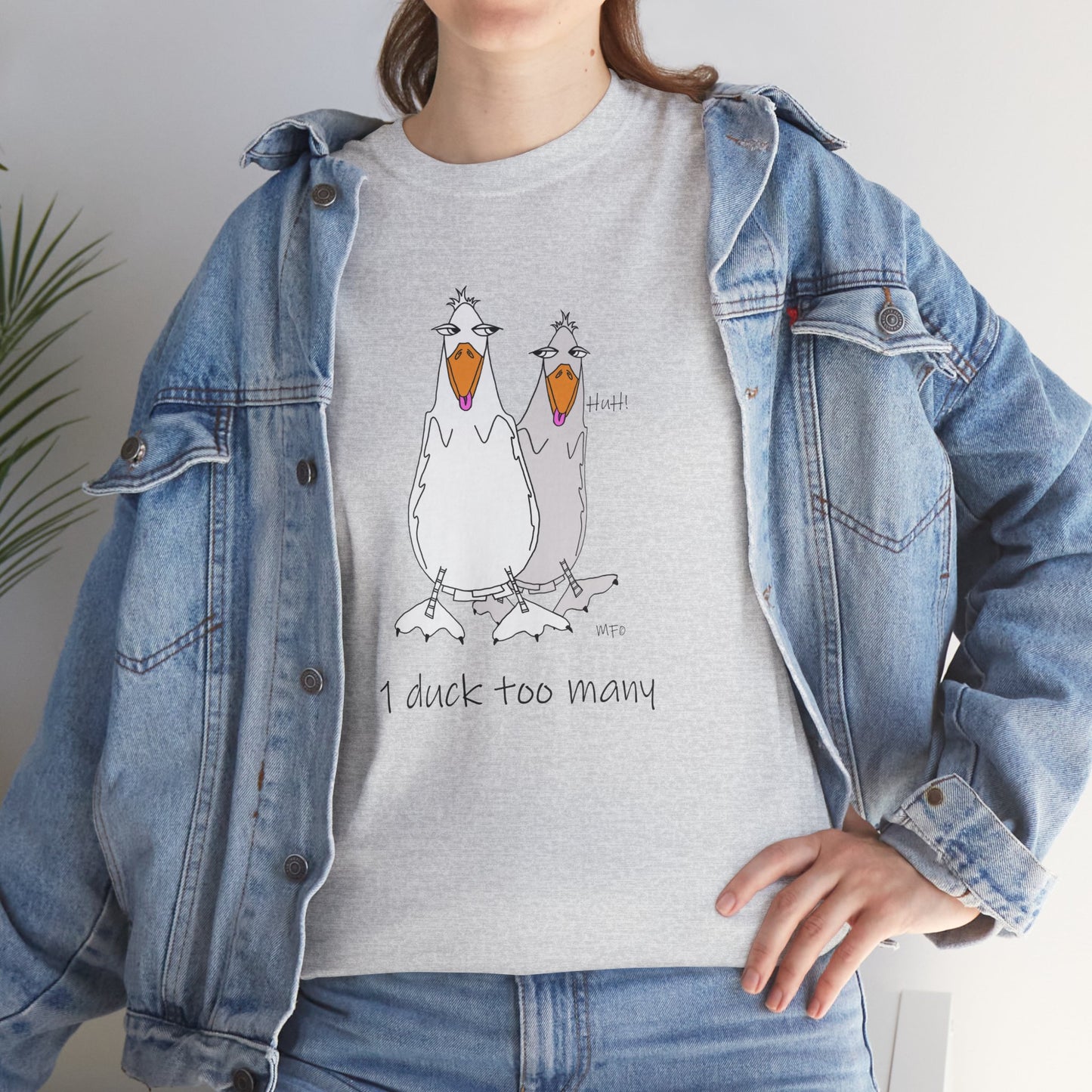 Duck lovers, 1 duck too many - Heavy Cotton Tee by artist Marie Frederique