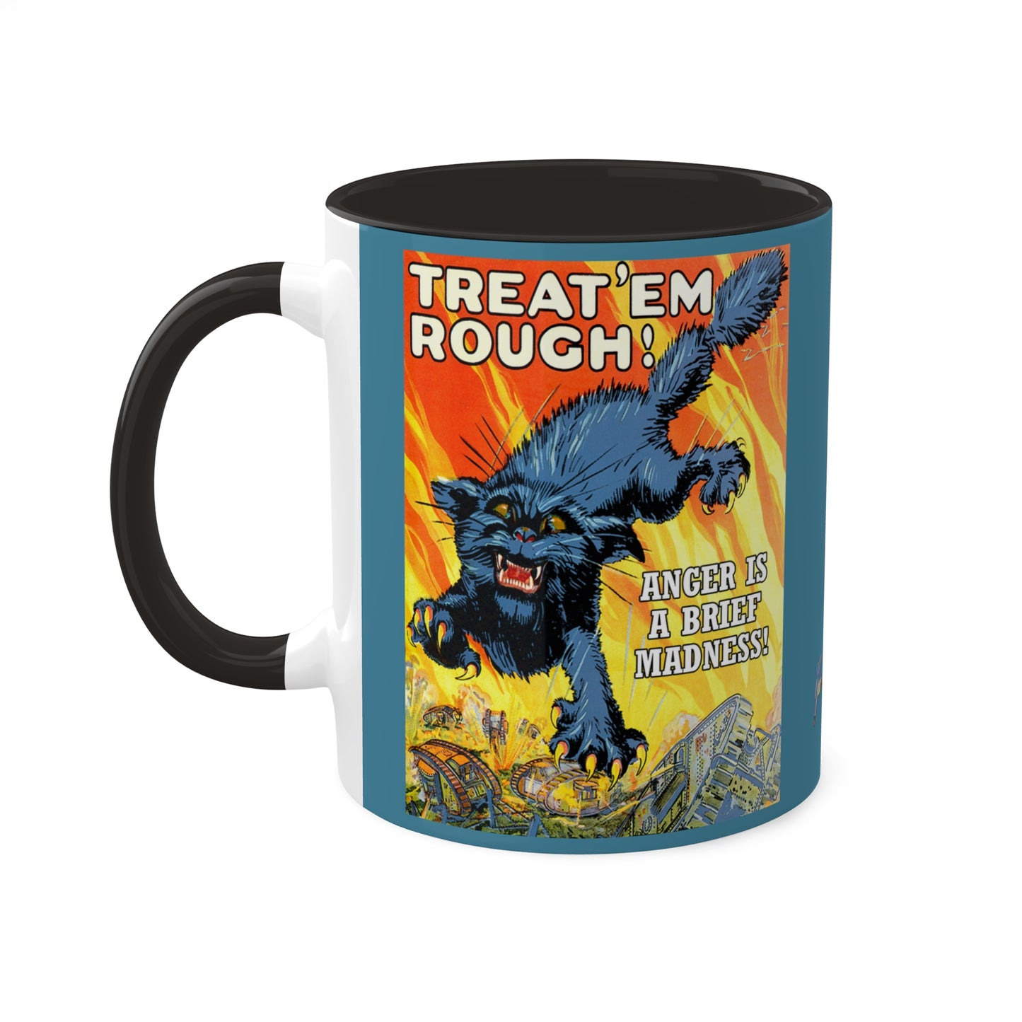 Poster Mug "Anger is a brief madness" - Colorful Mugs in 3 colors, 11oz