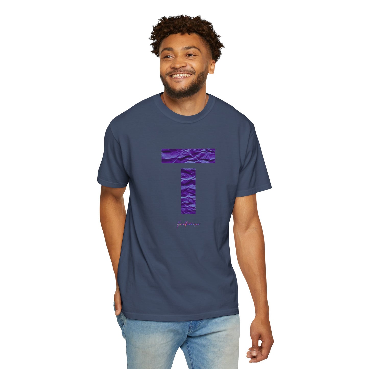 T symbol in violet, Star energy Unisex Garment-Dyed T-shirt by artist Marie Frederique