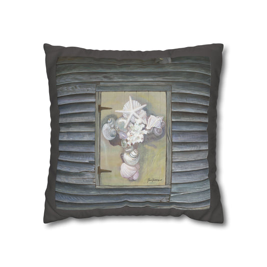 Coastal Starfish Cross, Faux Suede Pillowcase by artist Marie Frederique