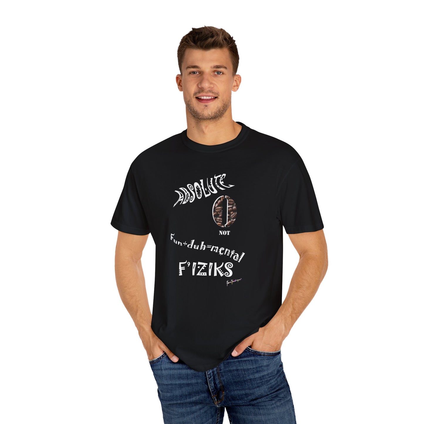 Not Fundamental Physics, Absolute Zero - Unisex Garment-Dyed T-shirt by artist Marie Frederique