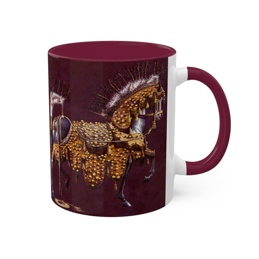 Horse in antique ceremonial gold - Colorful Mugs, 11oz by Artist Marie Frederique