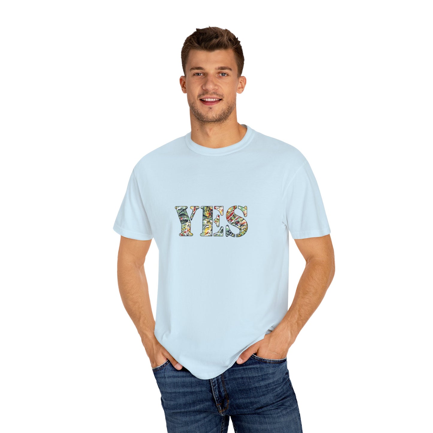 YES, Abstract Expressionist - Unisex Garment-Dyed T-shirt by artist Marie Frederique