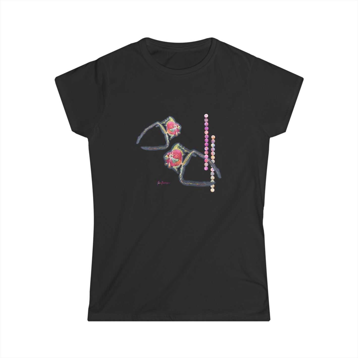 Rose Fish Graphic Tee — Feminine Art T‑Shirt by artist Marie Frederique