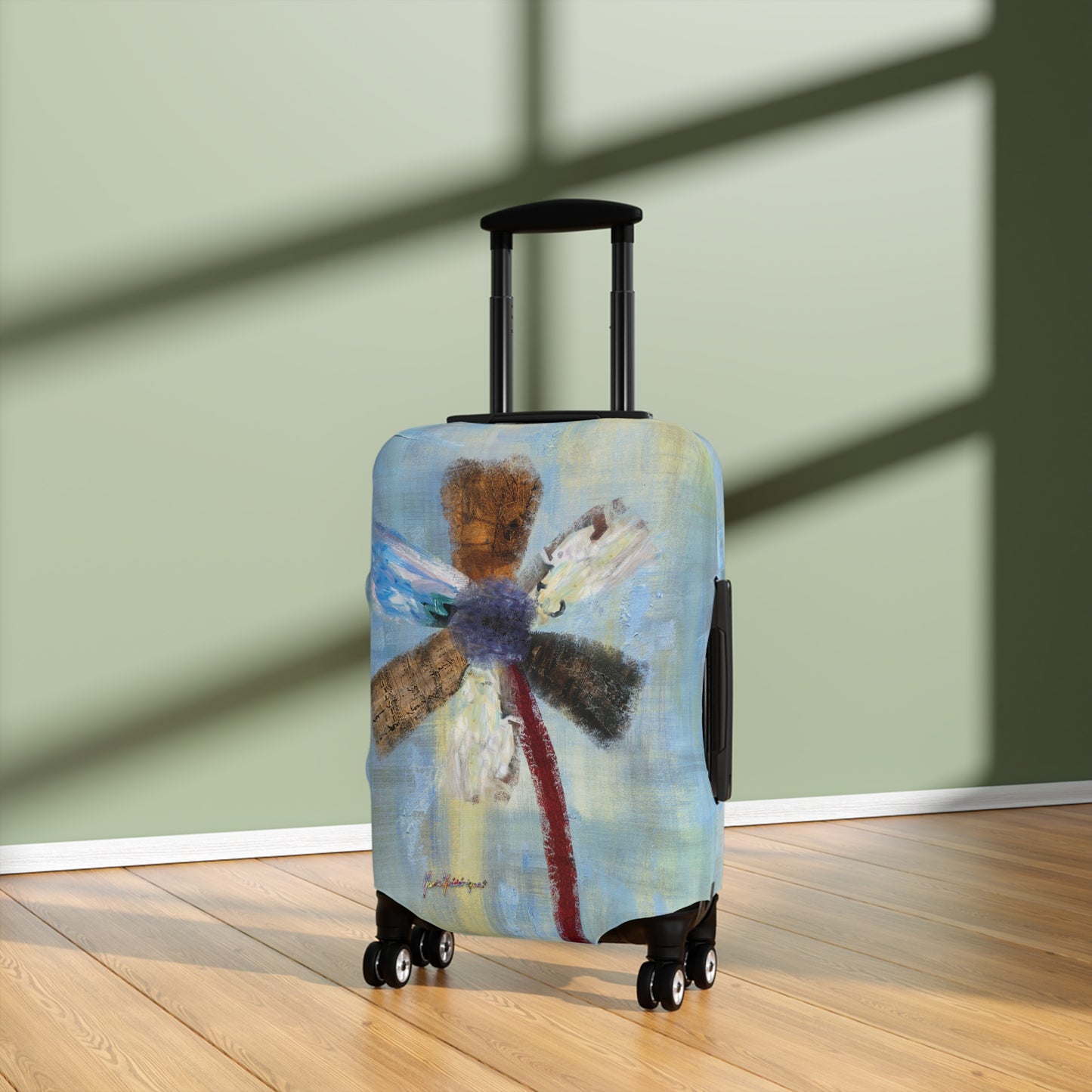 Luggage Cover, abstract flower by artist Marie Frederique