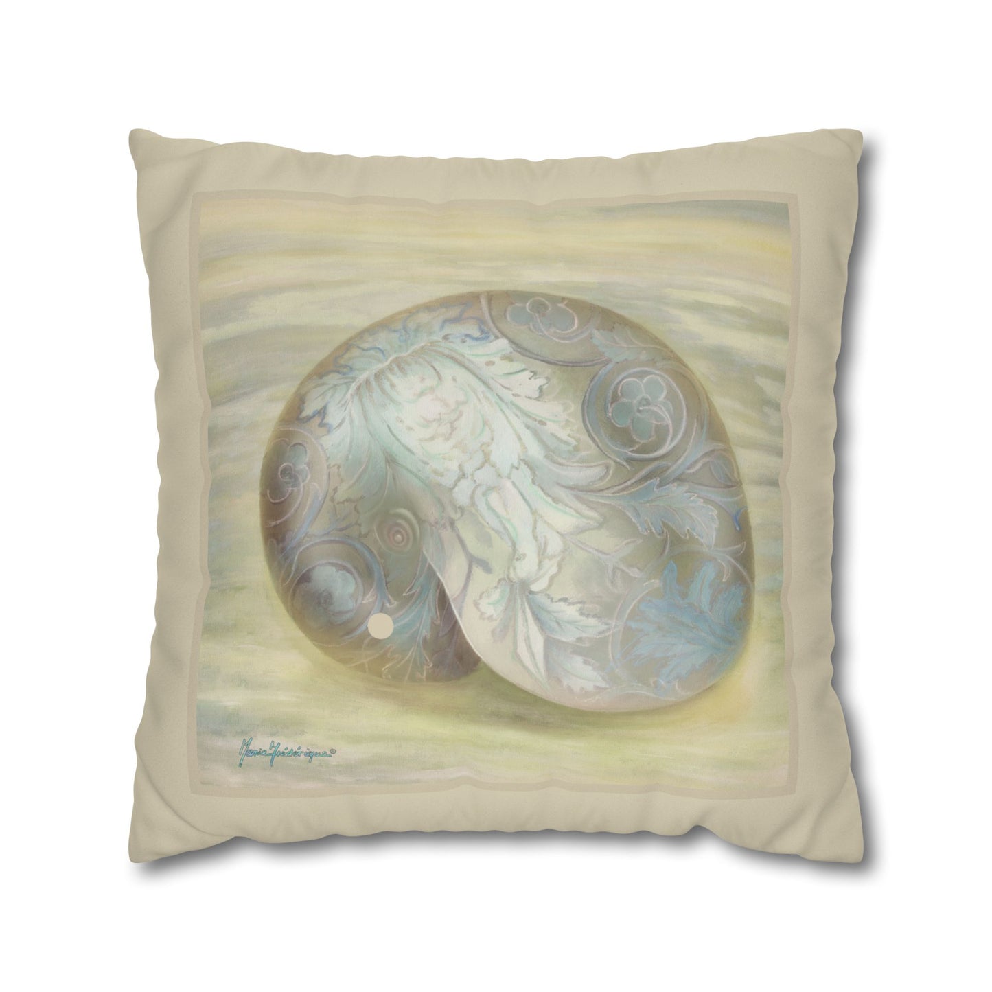 Serene shell 1, Faux Suede (Pillowcase only) by artist Marie Frederique
