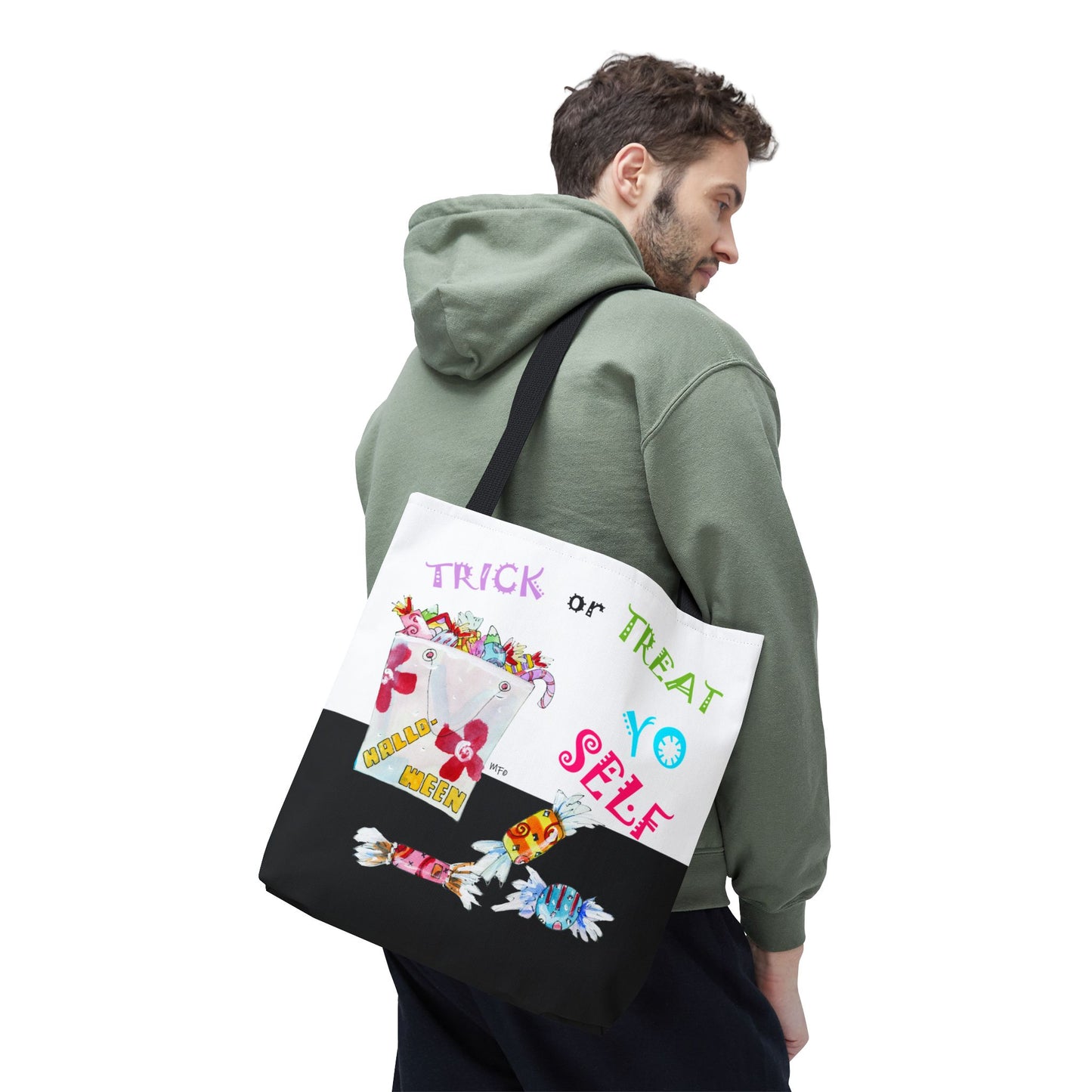 Halloween "Trick or Treat Yo Self" - Tote Bag by artist Marie Frederique