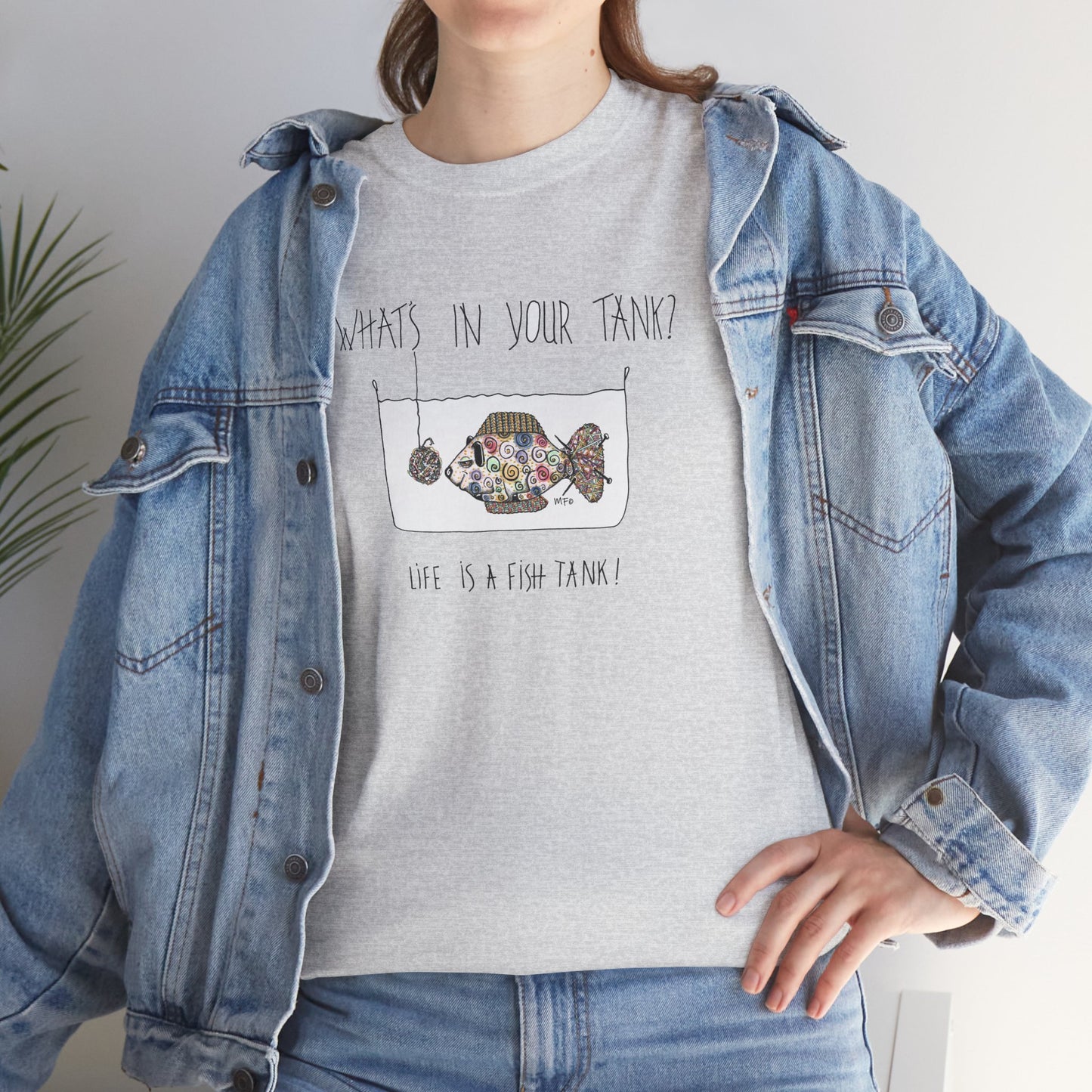 Fish Tank Collection, Sheep Fish Aquarium Unisex heavy cotton T-Shirt by artist Marie Frederique