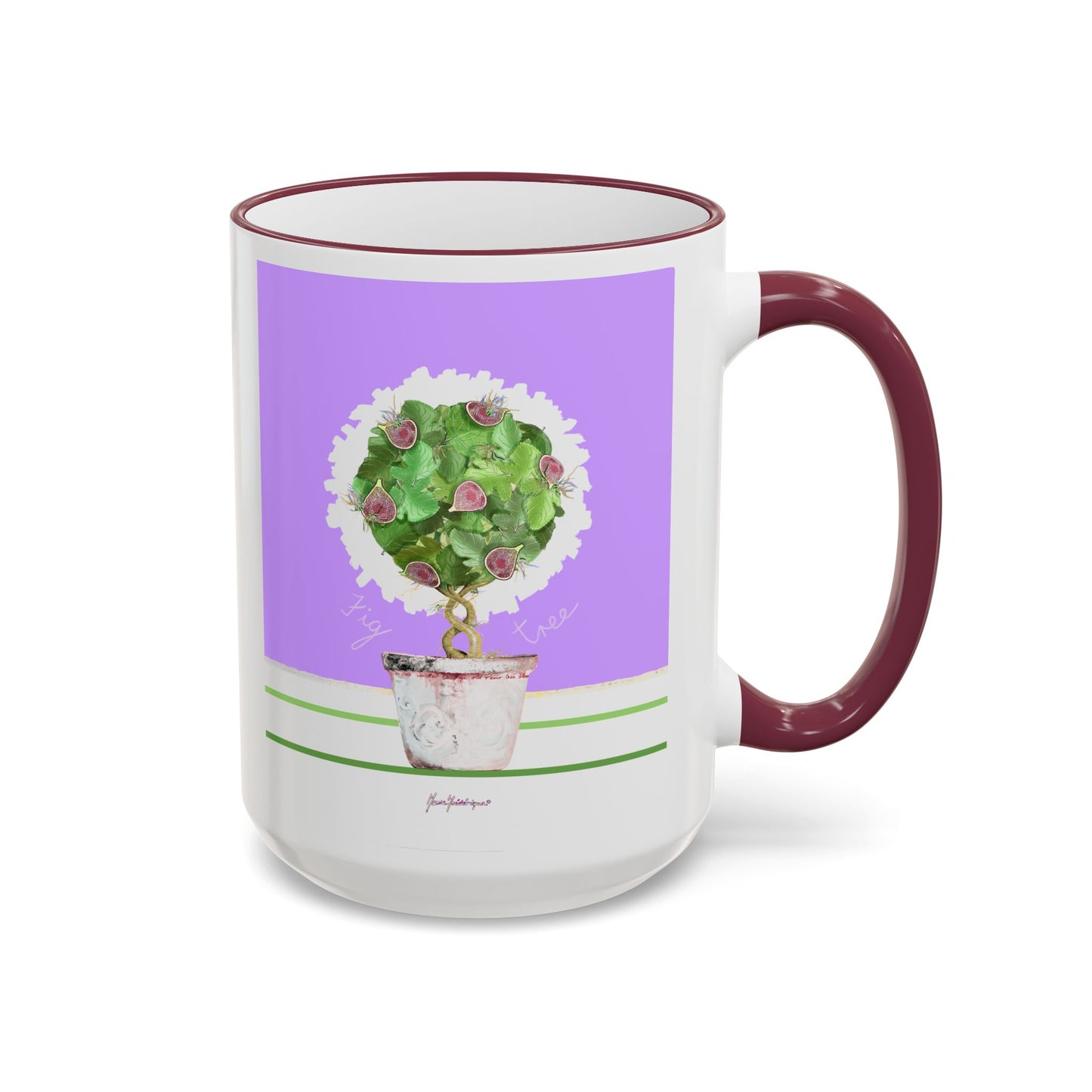 Fig Topiary Mug — Garden Bouquet Coffee Cup (11oz/15oz) by artist Marie Frederique