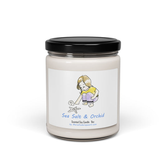 Candle Linen Collection, "Sea Salt and Orchid", Scented Soy Candle, 9oz by Marie Frederique