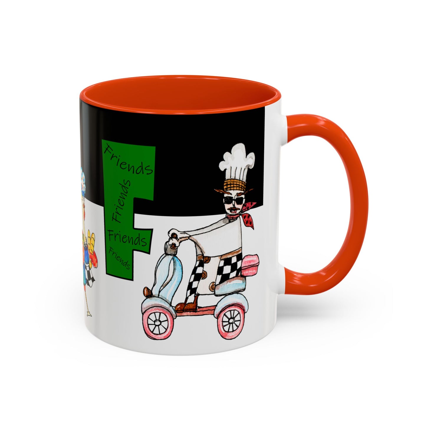 Colorful WTF Holiday Mugs by artist Marie Frederique