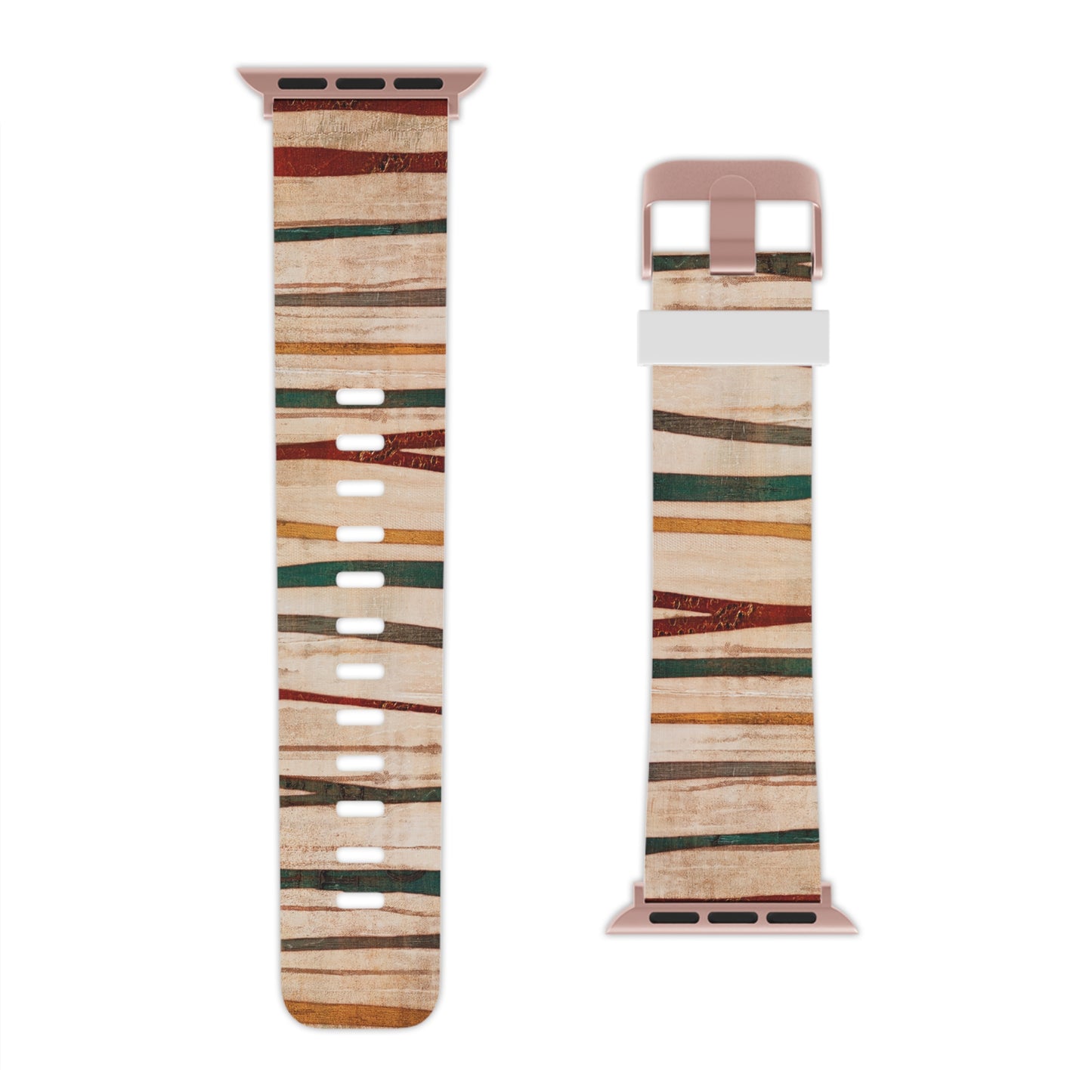 Apple, Safari stripes in muted colors - Watch Band for Apple Watch (Loop Band is white) by artist Marie Frederique