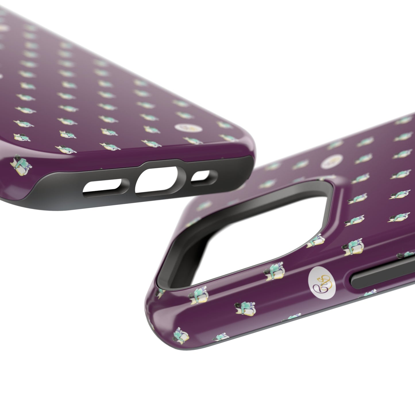 CTS Purple - repeat pattern boy and dog, Impact-Resistant Phone Cases by artist Marie Frederique