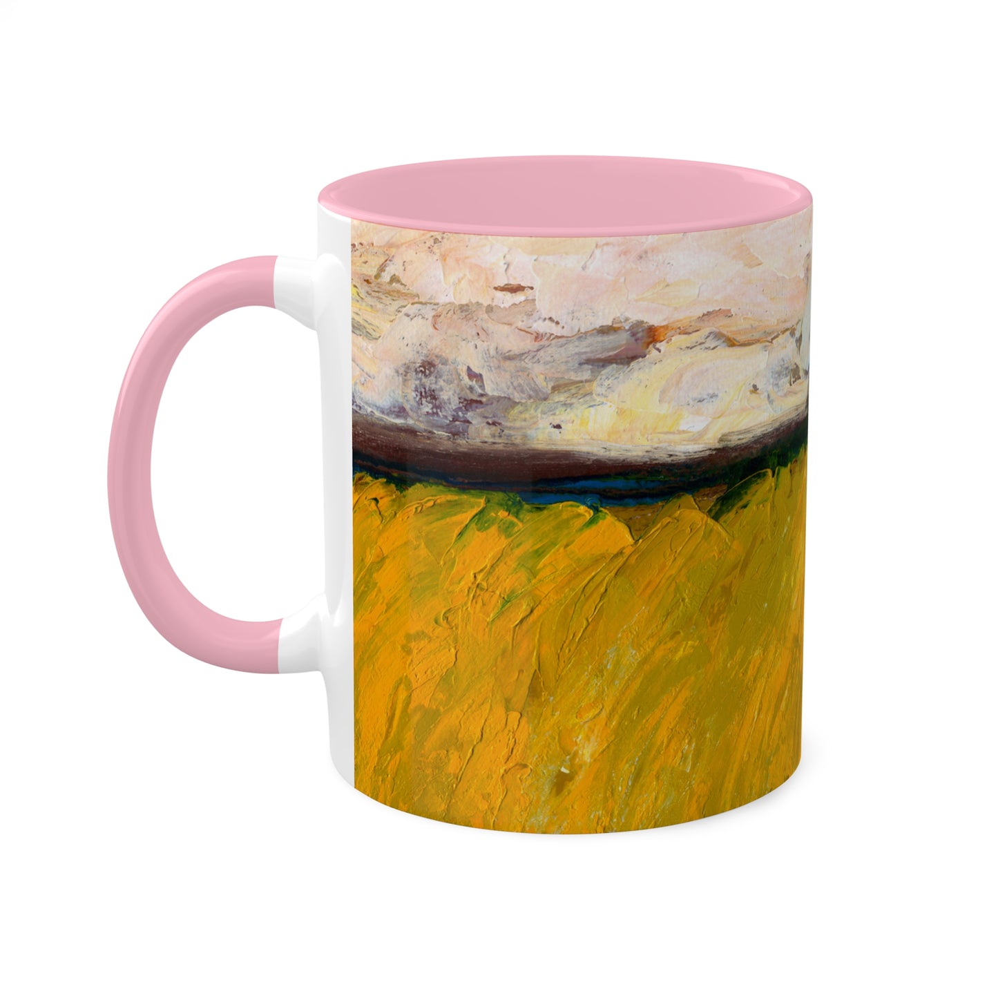 Brewing up a Storm, Colorful Mug in 3 colors - Black, Maroon and Pink, 11oz By Artist Marie Frederique