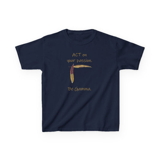 Painted Leaves, "Act on your passion - Be Gamma" - Kids Heavy Cotton™ Tee by artist Marie Frederique in 6 colors