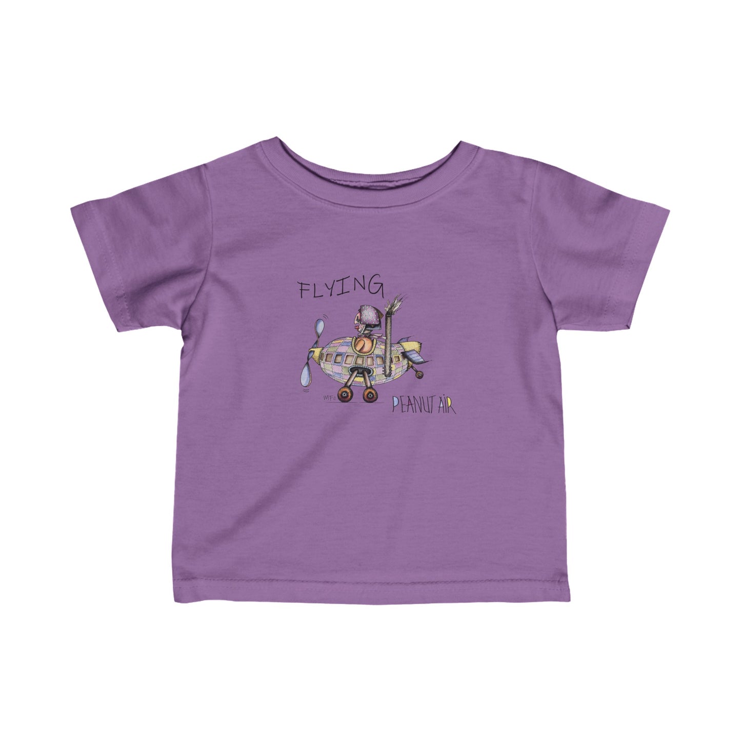 PEANUT AIR, "Flying" Super cute Designer wear Infant Fine Jersey Tee by artist Marie Frederique