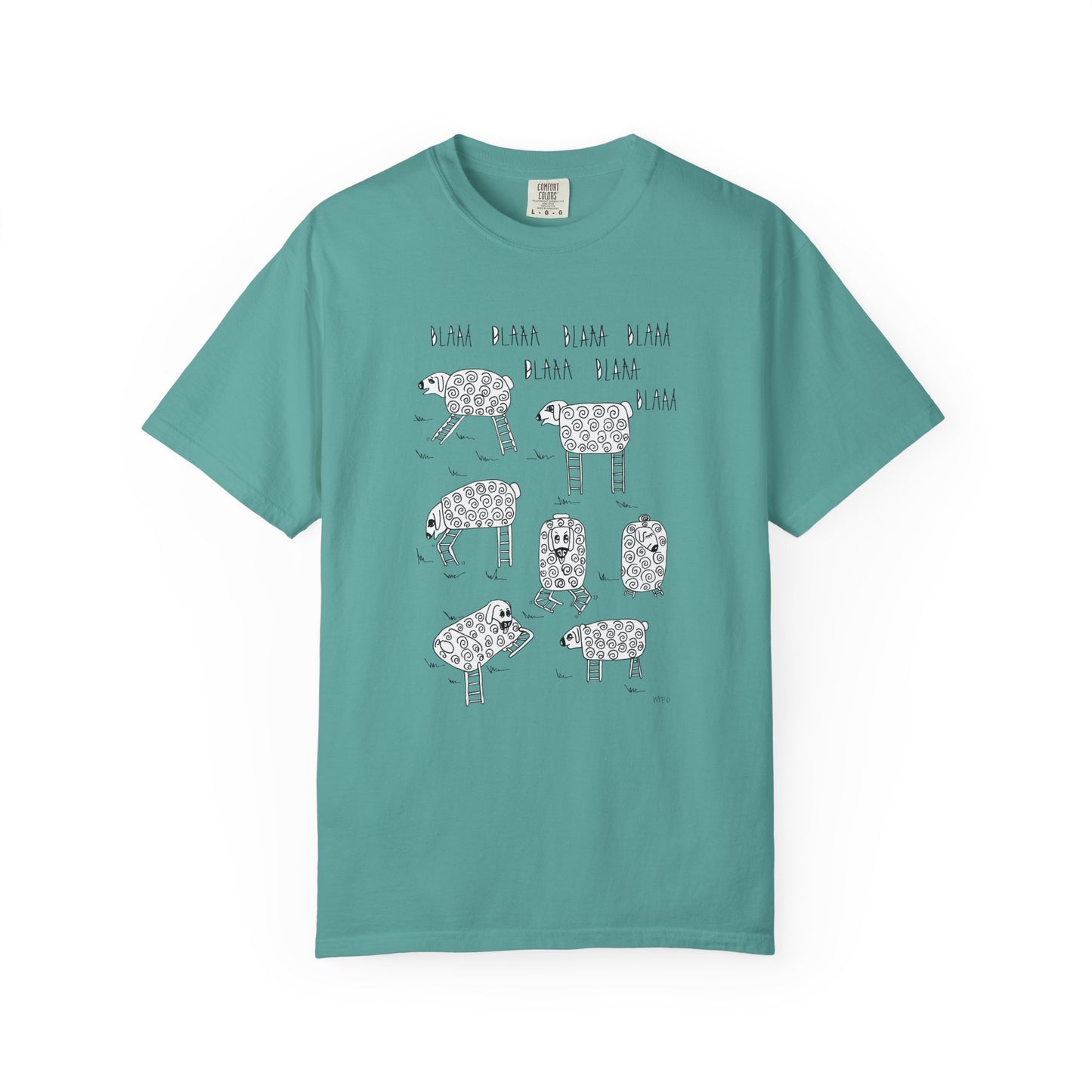 Blaaa Blaaa, Fun Sheep Unisex T-Shirt - Quiet Time Humor by artist Marie Frederique