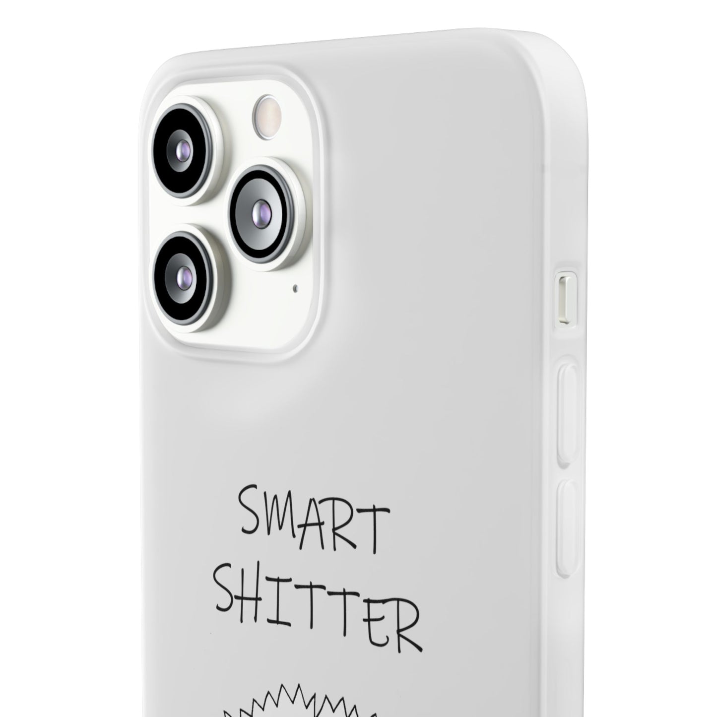 SMART SHITTER, with a Mandala Flower in black and white, Adult Humor phone case - Flexi Cases by artist Marie Frederique