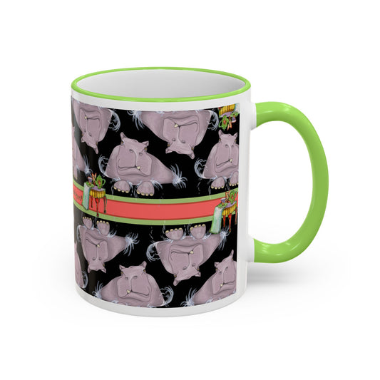 Hippo Repeat Design Gift Mug (11oz/15oz) by artist Marie Frederique