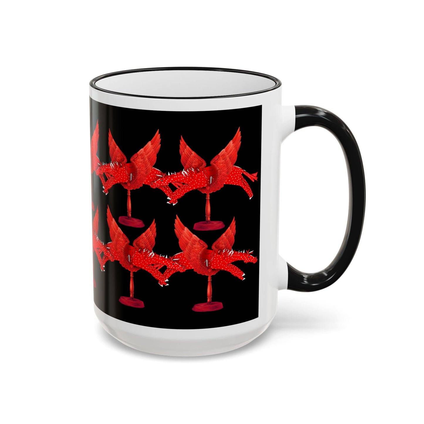 Chestnut mare Pattern Accent Rim Mug (11oz/15oz) by artist Marie Frederique