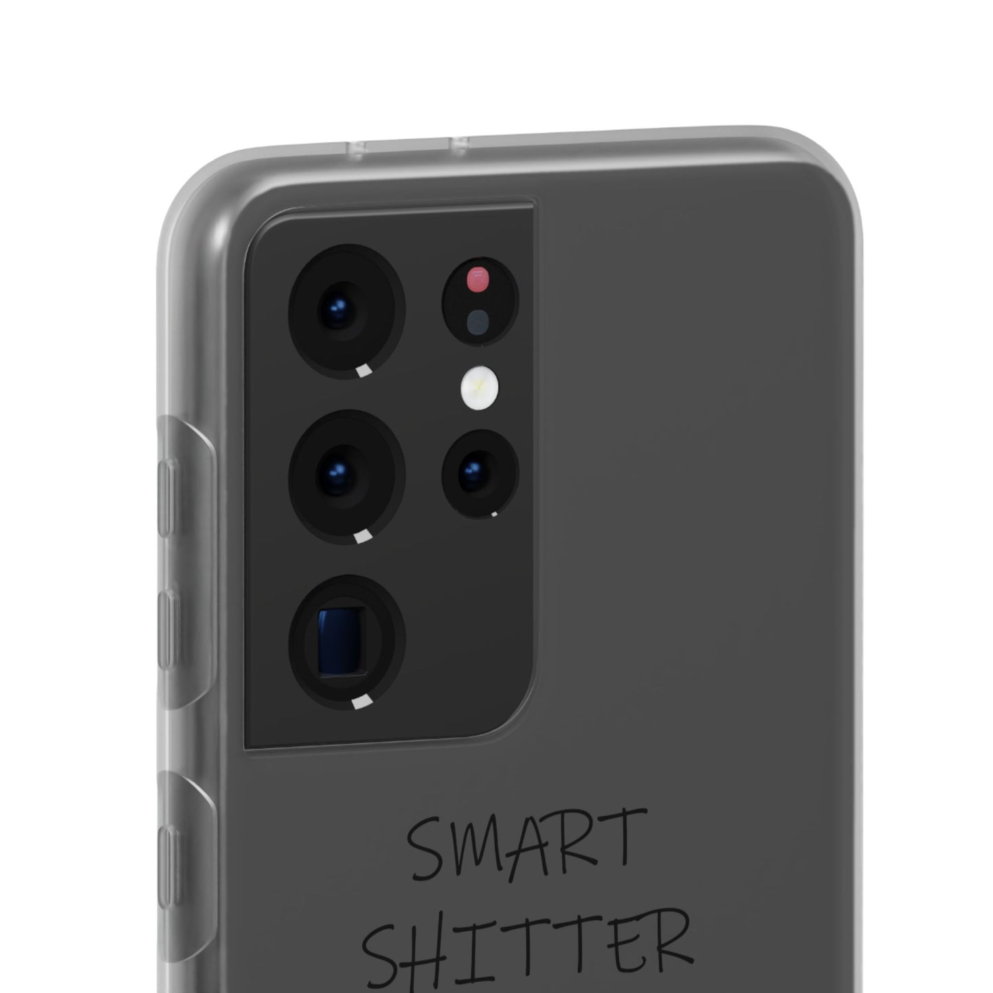 SMART SHITTER, with a Mandala Flower in black and white, Adult Humor phone case - Flexi Cases by artist Marie Frederique