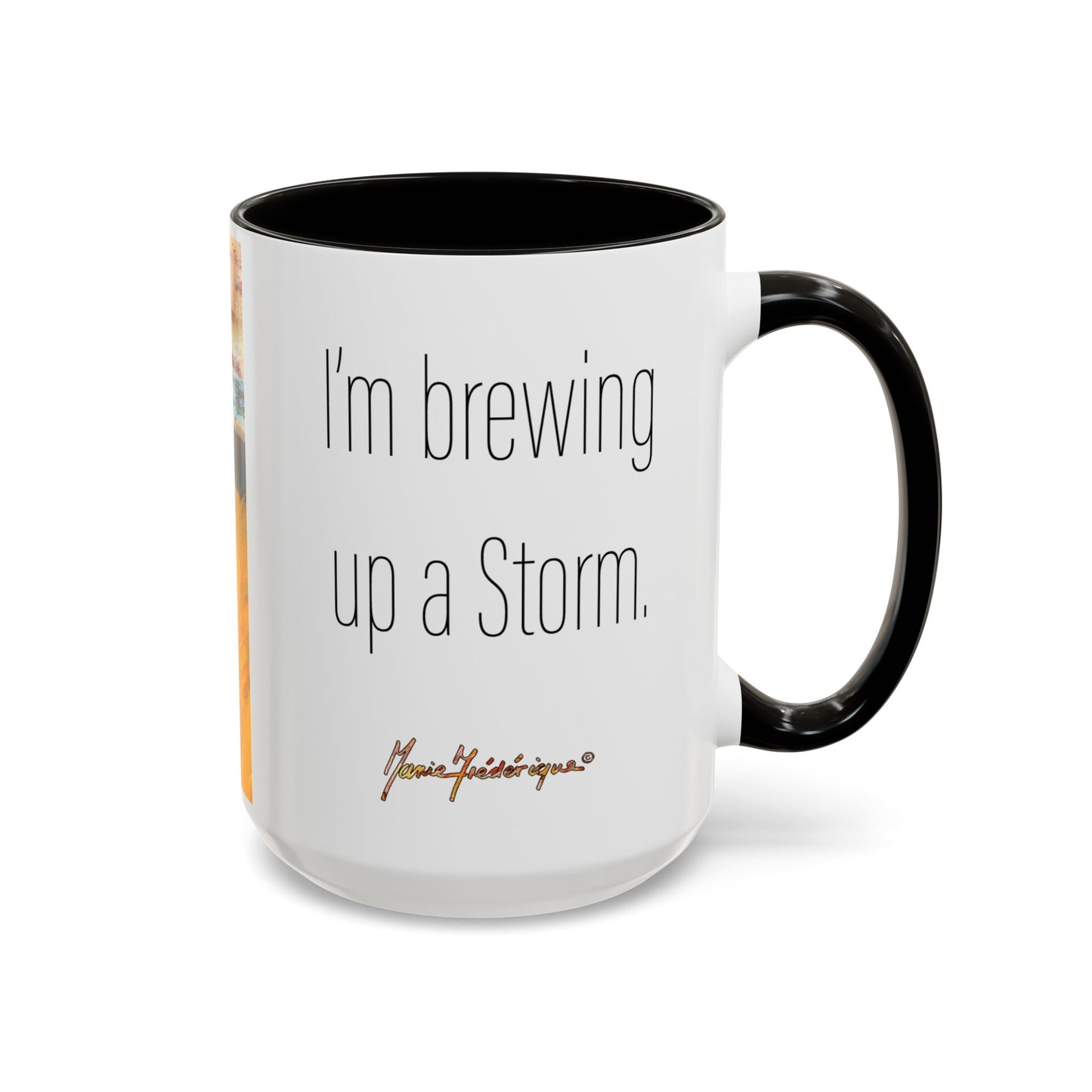 Brewing up a Storm, Colorful Mug by Artist Marie Frederique
