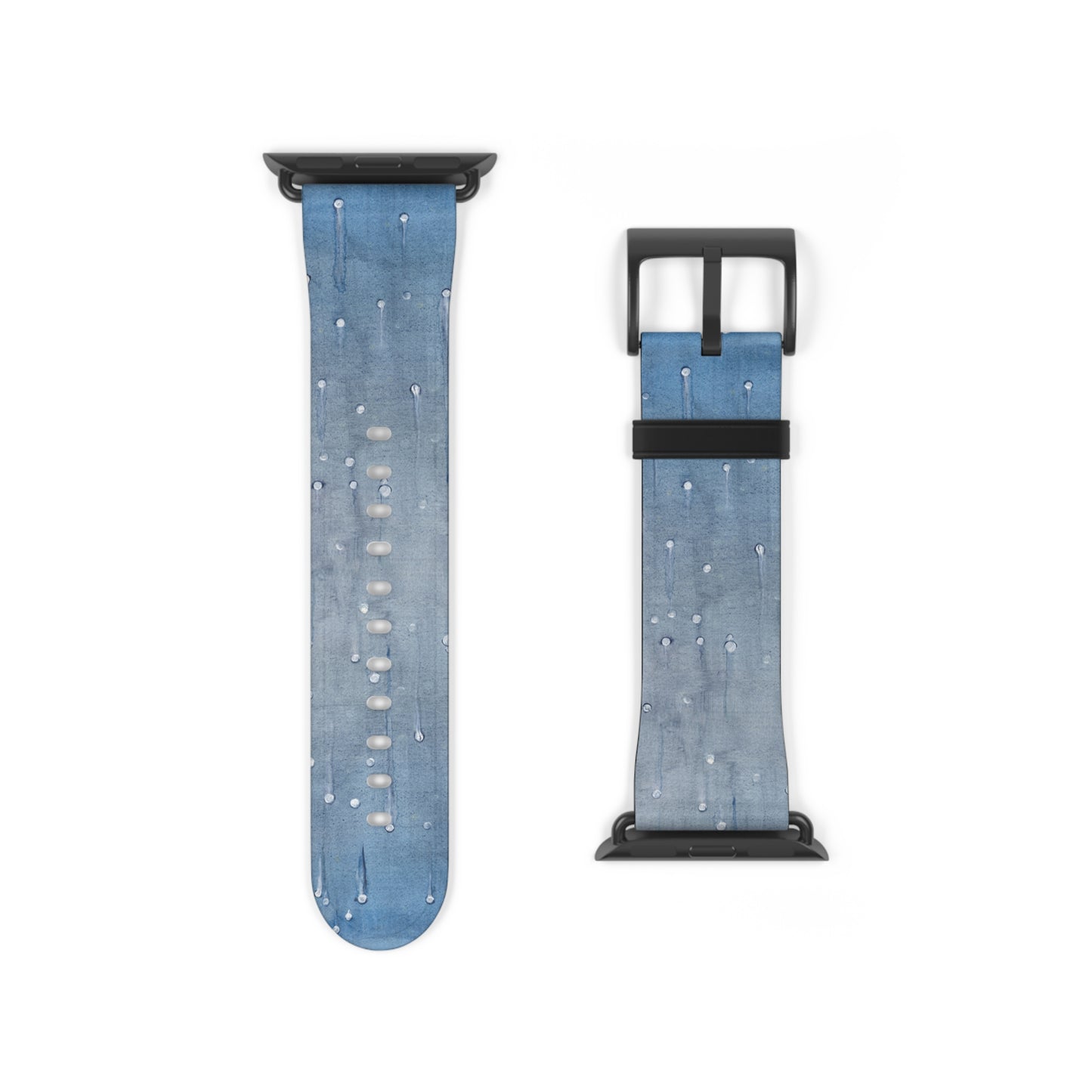 Blue Planet Series, Jean Wet look faux leather Watch Band by artist Marie Frederique